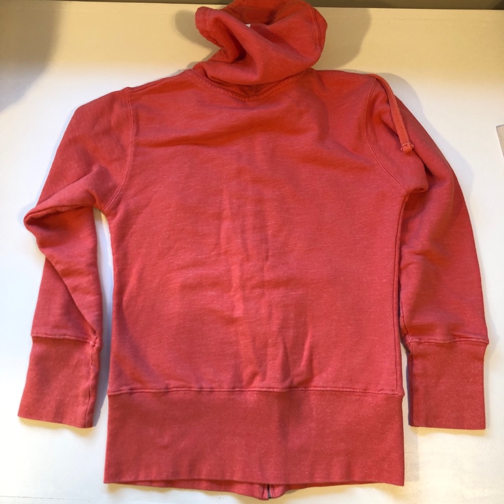 Red/orange heather zip-up hoodie with Snowbasin logo - Picture 3 of 10
